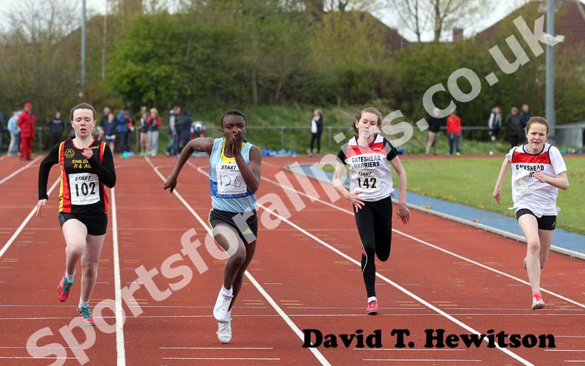 Girls 100 metres, Shildon Track and Field.